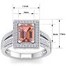 2 Carat Morganite and Halo Diamond Ring In 14 Karat White Gold Image-5