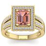 2 Carat Morganite and Halo Diamond Ring In 14 Karat Yellow Gold Image-1