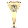 2 Carat Morganite and Halo Diamond Ring In 14 Karat Yellow Gold Image-4