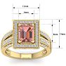 2 Carat Morganite and Halo Diamond Ring In 14 Karat Yellow Gold Image-5