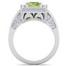 2 1/2 Carat Peridot and Halo Diamond Ring In 14 Karat White Gold Image-3