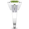 2 1/2 Carat Peridot and Halo Diamond Ring In 14 Karat White Gold Image-4