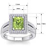2 1/2 Carat Peridot and Halo Diamond Ring In 14 Karat White Gold Image-5