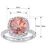 5 Carat Cushion Cut Morganite and Diamond Ring In 14 Karat White Gold Image-5