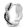 1/4 Carat Black and White Diamond Swirl Hoop Earrings, 1/2 Inch, Hidden Snap Backs
 Image-3