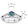 3/4 Carat Round Shape Mystic Topaz Ring and Diamond Band - Bridal Set In 14 Karat White Gold Image-5