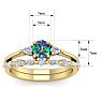 3/4 Carat Round Shape Mystic Topaz Ring and Diamond Band - Bridal Set In 14 Karat Yellow Gold Image-5