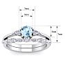 Aquamarine Ring: Aquamarine Jewelry: 7/8 Carat Aquamarine and Diamond Antique Style Bridal Set In 14 Karat White Gold Image-5