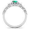 7/8 Carat Emerald and Diamond Antique Style Bridal Set In 14 Karat White Gold Image-3