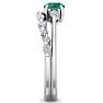 7/8 Carat Emerald and Diamond Antique Style Bridal Set In 14 Karat White Gold Image-4