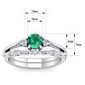 7/8 Carat Emerald and Diamond Antique Style Bridal Set In 14 Karat White Gold Image-5