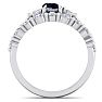 1 Carat Sapphire and Diamond Antique Style Bridal Set In 14 Karat White Gold Image-3