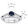 1 Carat Sapphire and Diamond Antique Style Bridal Set In 14 Karat White Gold Image-5