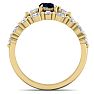 1 Carat Sapphire and Diamond Antique Style Bridal Set In 14 Karat Yellow Gold Image-3
