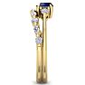 1 Carat Sapphire and Diamond Antique Style Bridal Set In 14 Karat Yellow Gold Image-4