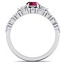1 Carat Ruby and Diamond Antique Style Bridal Set In 14 Karat White Gold Image-3