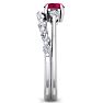 1 Carat Ruby and Diamond Antique Style Bridal Set In 14 Karat White Gold Image-4