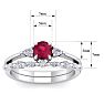 1 Carat Ruby and Diamond Antique Style Bridal Set In 14 Karat White Gold Image-5