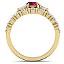 1 Carat Ruby and Diamond Antique Style Bridal Set In 14 Karat Yellow Gold Image-3