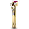1 Carat Ruby and Diamond Antique Style Bridal Set In 14 Karat Yellow Gold Image-4