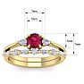 1 Carat Ruby and Diamond Antique Style Bridal Set In 14 Karat Yellow Gold Image-5
