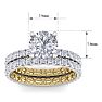 3 1/2 Carat Round Shape Diamond Bridal Set In Quilted 14 Karat White and Yellow Gold Image-5