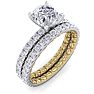2 Carat Round Shape Diamond Bridal Set In Quilted 14 Karat White and Yellow Gold Image-2