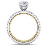 2 Carat Round Shape Diamond Bridal Set In Quilted 14 Karat White and Yellow Gold Image-3
