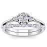 7/8 Carat Diamond Antique Style Bridal Set In 14 Karat White Gold Image-1