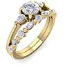 7/8 Carat Diamond Antique Style Bridal Set In 14 Karat Yellow Gold Image-2