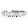 1/2 Carat Five Diamond Wedding Band In 14 Karat White Gold Image-1