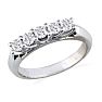 1/2 Carat Five Diamond Wedding Band In 14 Karat White Gold Image-2
