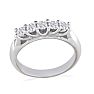 1/2 Carat Five Diamond Wedding Band In 14 Karat White Gold Image-3