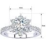 Moissanite Engagement Ring; 2 Carat Round Shape Flower Halo Moissanite Engagement Ring In 14K White Gold Image-5