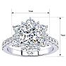 Moissanite Engagement Ring; 1 Carat Round Shape Flower Halo Moissanite Engagement Ring In 14K White Gold Image-5