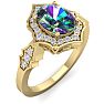 1-1/3 Carat Oval Shape Mystic Topaz Ring And Diamonds In 14 Karat Yellowe Gold Image-2