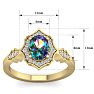 1-1/3 Carat Oval Shape Mystic Topaz Ring And Diamonds In 14 Karat Yellowe Gold Image-5