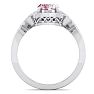 Pink Gemstones 1 3/4 Carat Oval Shape Pink Topaz and Diamond Ring In 14 Karat White Gold Image-3
