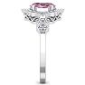Pink Gemstones 1 3/4 Carat Oval Shape Pink Topaz and Diamond Ring In 14 Karat White Gold Image-4