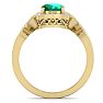1 1/2 Carat Oval Shape Emerald and Diamond Ring In 14 Karat Yellow Gold Image-3