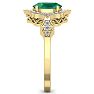 1 1/2 Carat Oval Shape Emerald and Diamond Ring In 14 Karat Yellow Gold Image-4