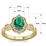 1 1/2 Carat Oval Shape Emerald and Diamond Ring In 14 Karat Yellow Gold Image-5