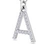 Letter A Diamond Initial Necklace In 14 Karat White Gold With 21 Diamonds Image-2