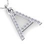 Letter A Diamond Initial Necklace In 14 Karat White Gold With 21 Diamonds Image-4