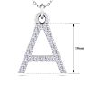 Letter A Diamond Initial Necklace In 14 Karat White Gold With 21 Diamonds Image-5