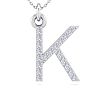 Letter K Diamond Initial Necklace In 14 Karat White Gold With 19 Diamonds Image-1