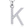 Letter K Diamond Initial Necklace In 14 Karat White Gold With 19 Diamonds Image-2