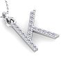 Letter K Diamond Initial Necklace In 14 Karat White Gold With 19 Diamonds Image-4