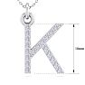 Letter K Diamond Initial Necklace In 14 Karat White Gold With 19 Diamonds Image-5
