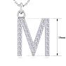Letter M Diamond Initial Necklace In 14 Karat White Gold With 29 Diamonds Image-5